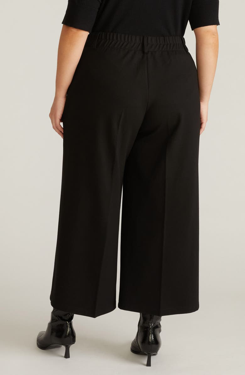 Universal Standard Wide Leg Ponte Crop Pants, Alternate, color, Black