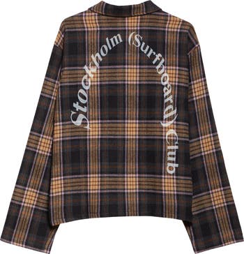 Stockholm (Surfboard) Club チェックネルシャツ STOCKHOLM SURFBOARD CLUB Flynn Appliquéd Checked Recycled