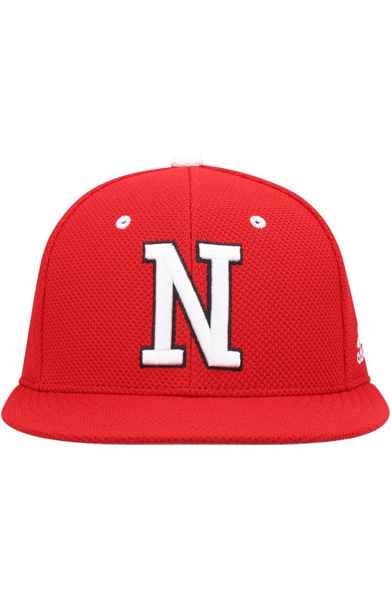adidas Men's adidas Scarlet Nebraska Huskers On-Field Baseball Fitted Hat, Alternate, color, 