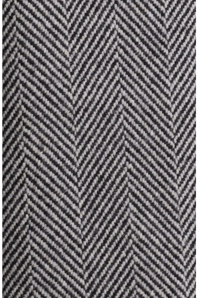 Herringbone Wool Blend Longline Coat, Alternate, color, BLACK MULTI