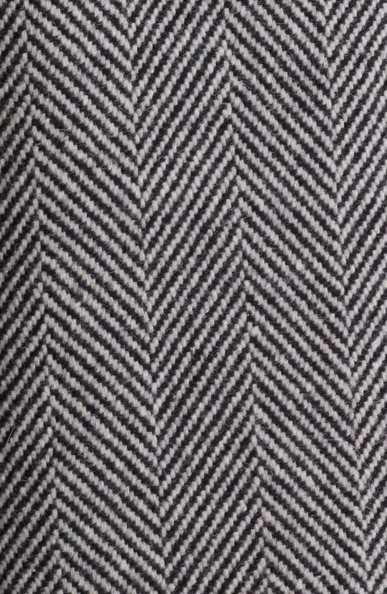 FRAME Herringbone Wool Blend Longline Coat, Alternate, color, Black Multi