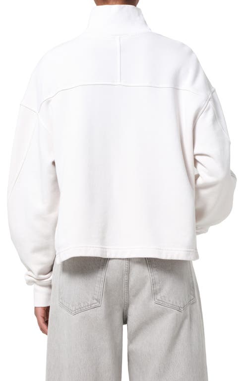 Agolde Isra Mock Neck Fleece Cotton Pullover In Multi