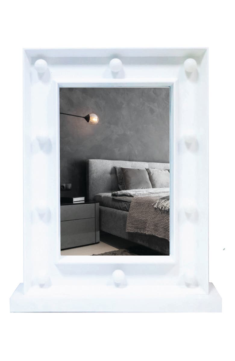 WALPLUS White Hollywood Vanity Wall Mirror, Main, color, 