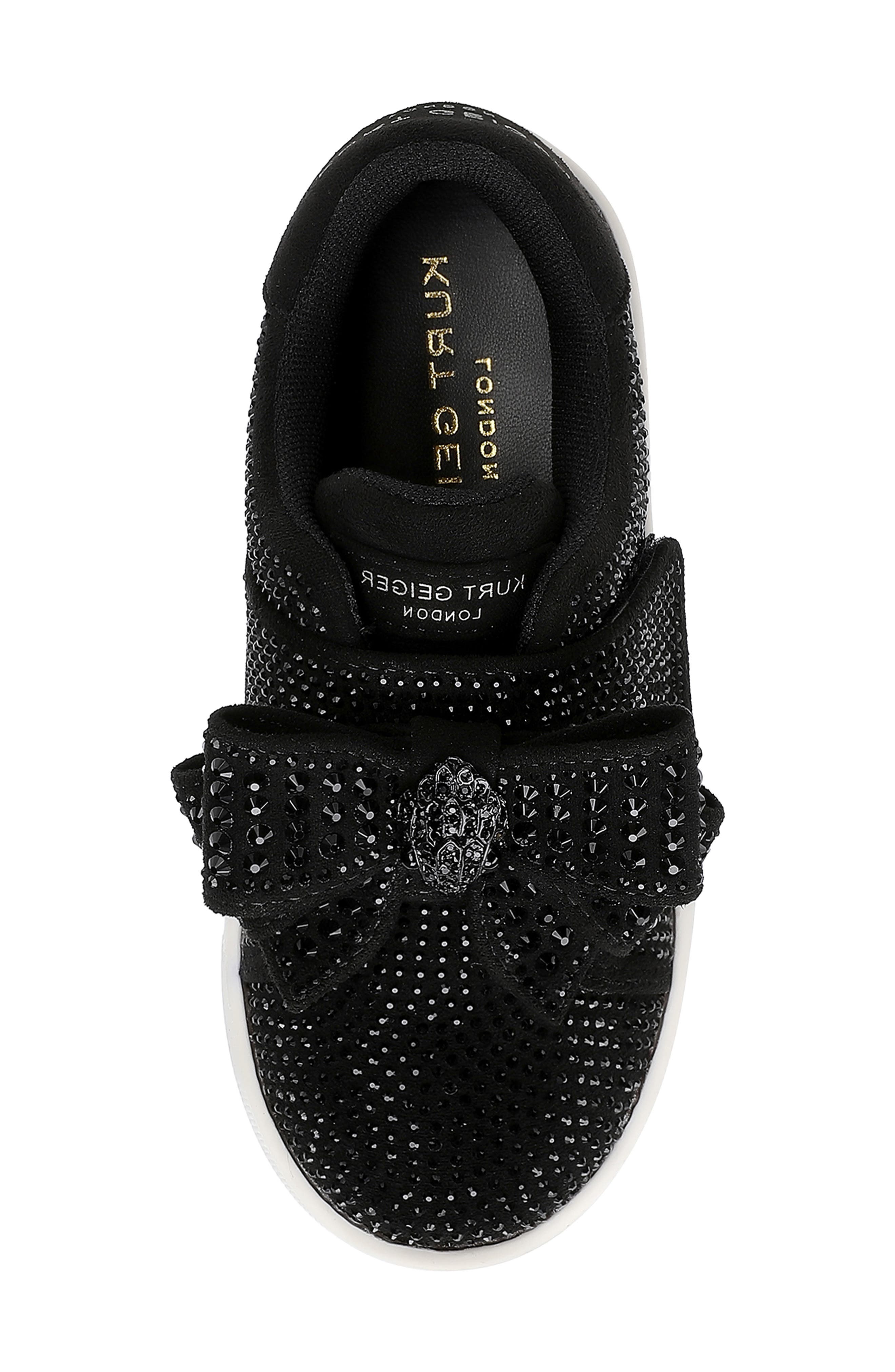 Kurt Geiger London Kids' Mini Laney Bow Platform Sneaker, Alternate, color, Black/White