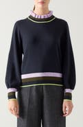 LK Bennett Alina Stripe Mock Neck Sweater