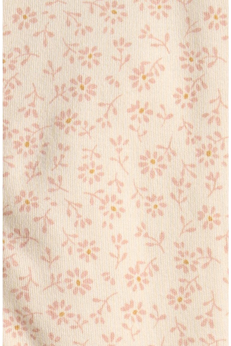 Floral Zip Footie, Alternate, color, IVORY
