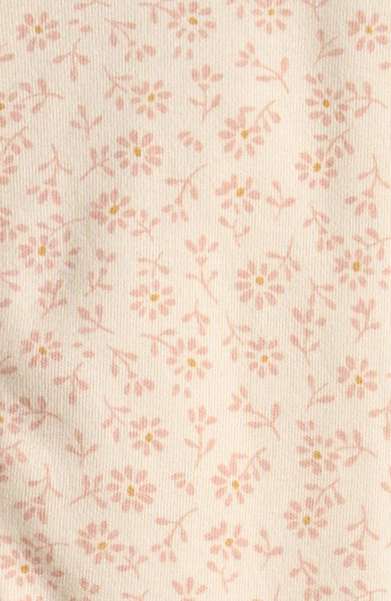 QUINCY MAE Floral Zip Footie, Alternate, color, Ivory