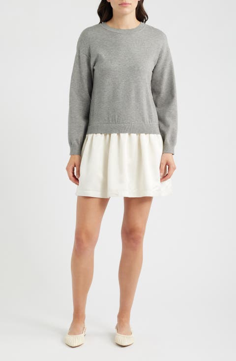 Mixed Media Sweater Dress