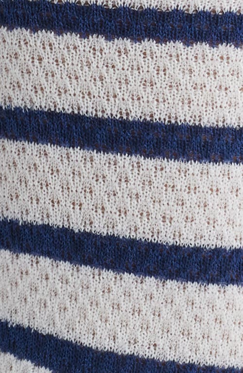 Stems Stripe Crew Socks In Navy