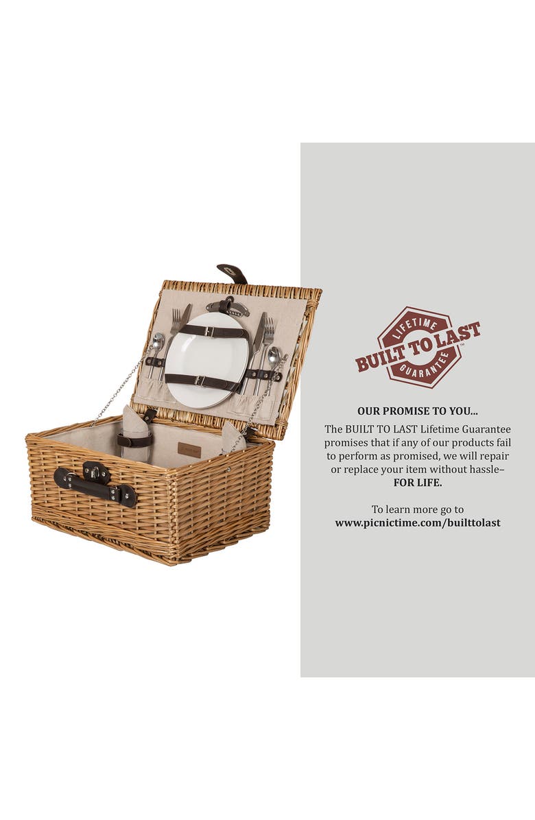 Picnic Time Classic Picnic Basket, Alternate, color, Beige