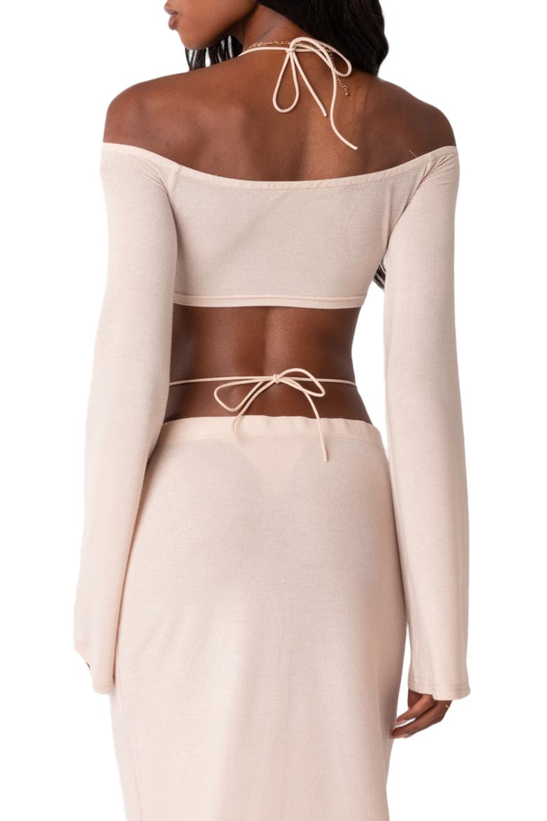 Celeste Off the Shoulder Crop Top, Alternate, color, CREAM