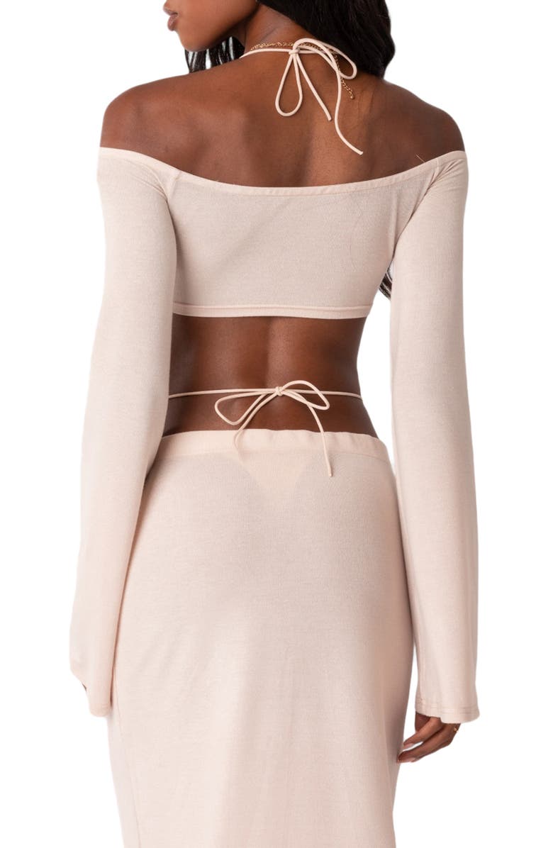 EDIKTED Celeste Off the Shoulder Crop Top, Alternate, color,