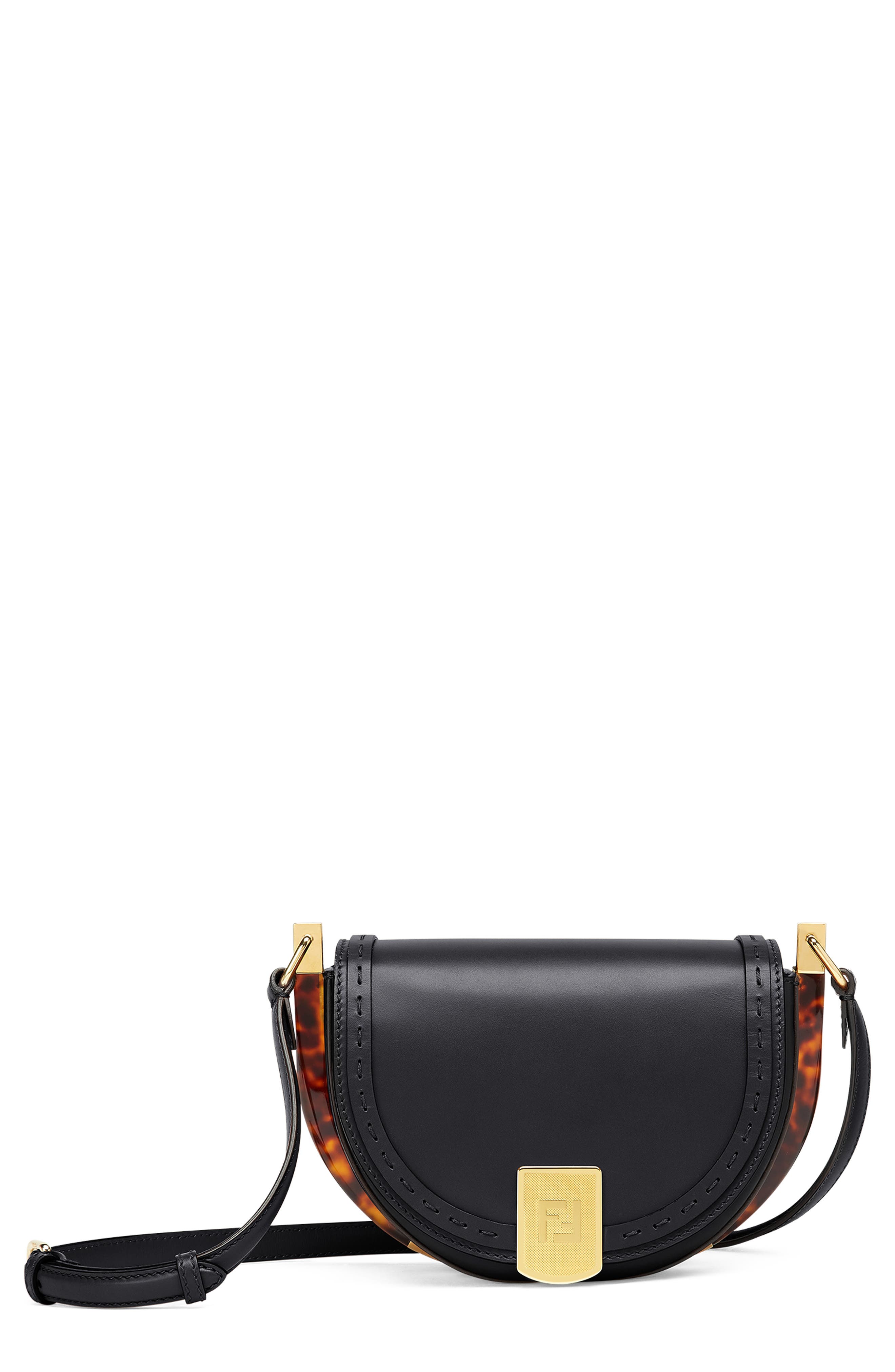Fendi Moonlight Leather Saddle Bag, Main, color, 