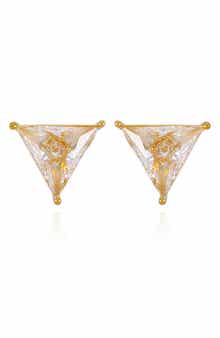 GUESS Cubic Zirconia Triangle Stud Earrings
