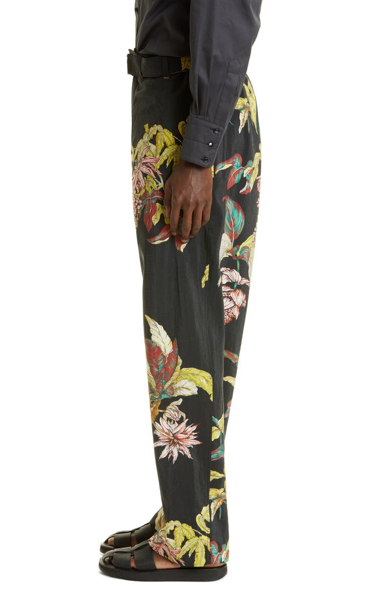 Lemaire Tropical Print Belted Loose Fit Silk Blend Pants, Alternate, color, 