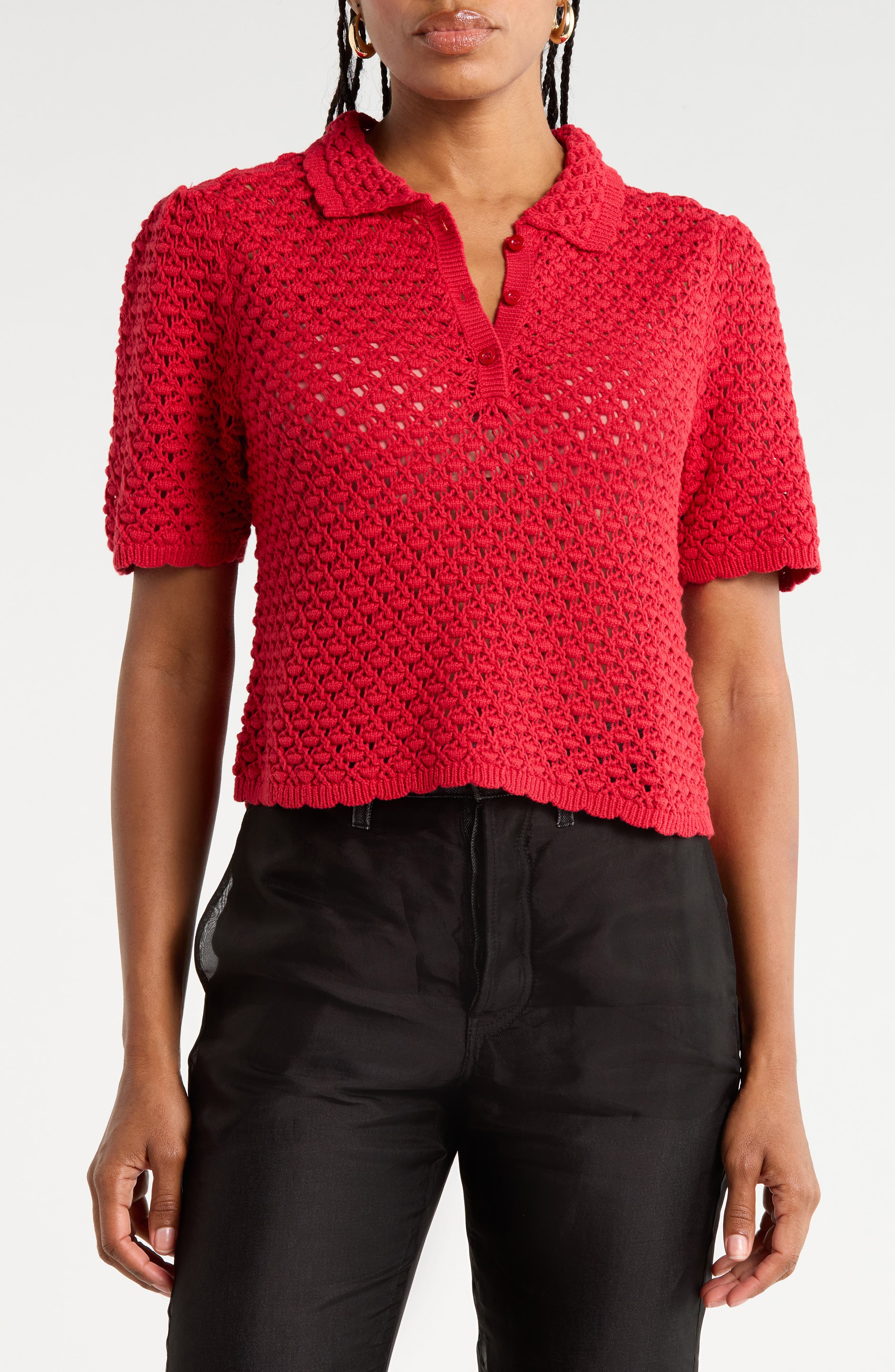 The Crochet Polo Sweater