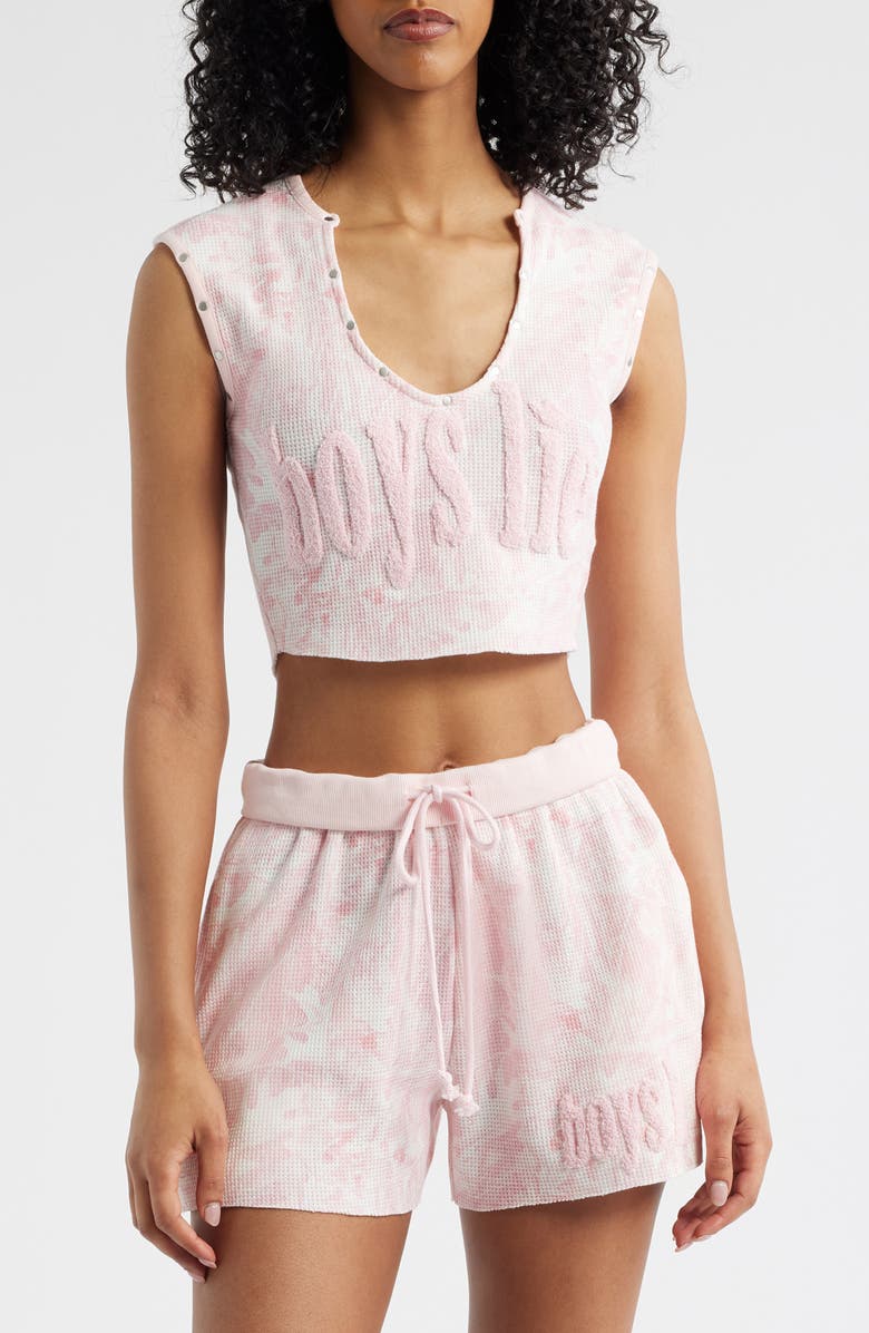BOYS LIE Manhunt Rebel Waffle Stitch Crop Tank, Main, color, Pink
