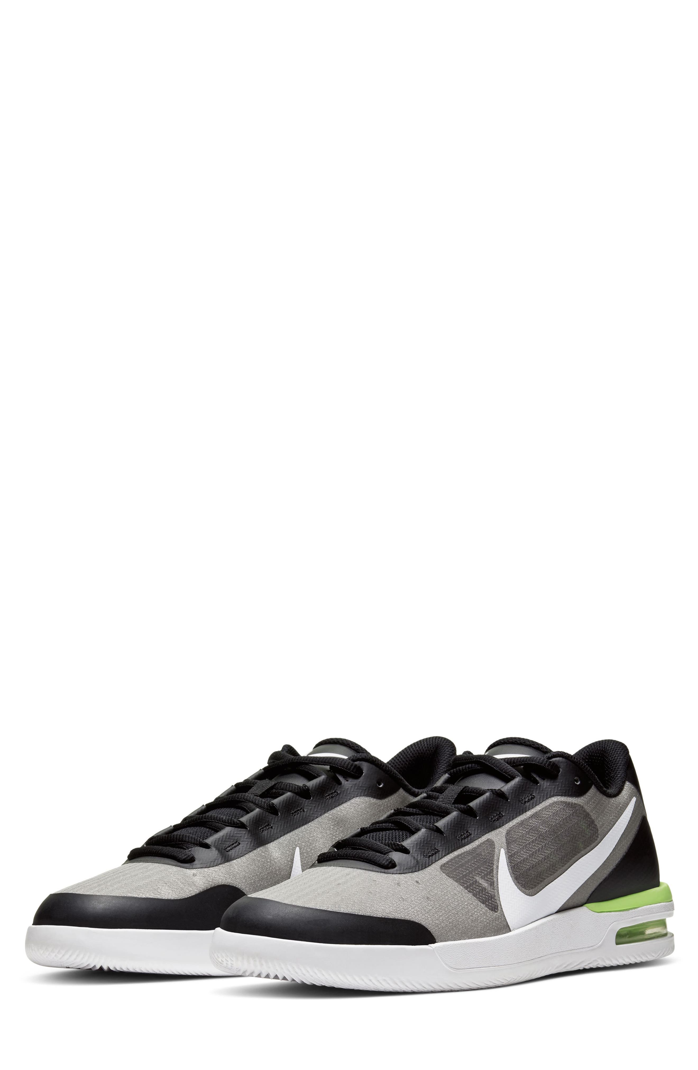 NikeCourt Air Max Vapor Wing MS Tennis Shoe, Main, color, BLACK/ VOLT/ WHITE