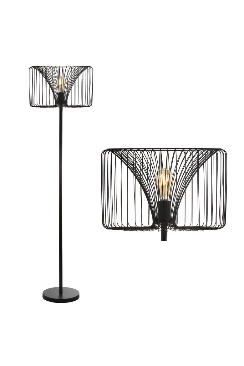 Gridley 61" Metal LED Floor Lamp, Black, Main, color, Black