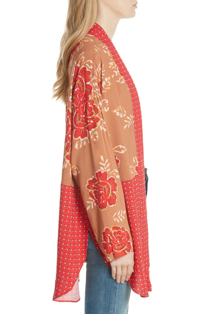 Free People Forget Me Knot Tie Front Kimono, Alternate, color, 