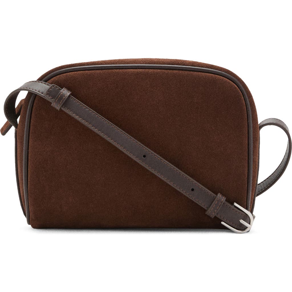 Mango Suede Shoulder Bag In Brown