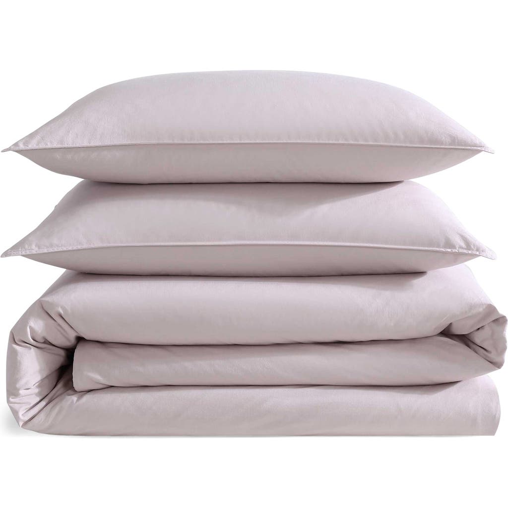 Calvin Klein Washed Percale Duvet Cover & Sham Set In Petal Pink
