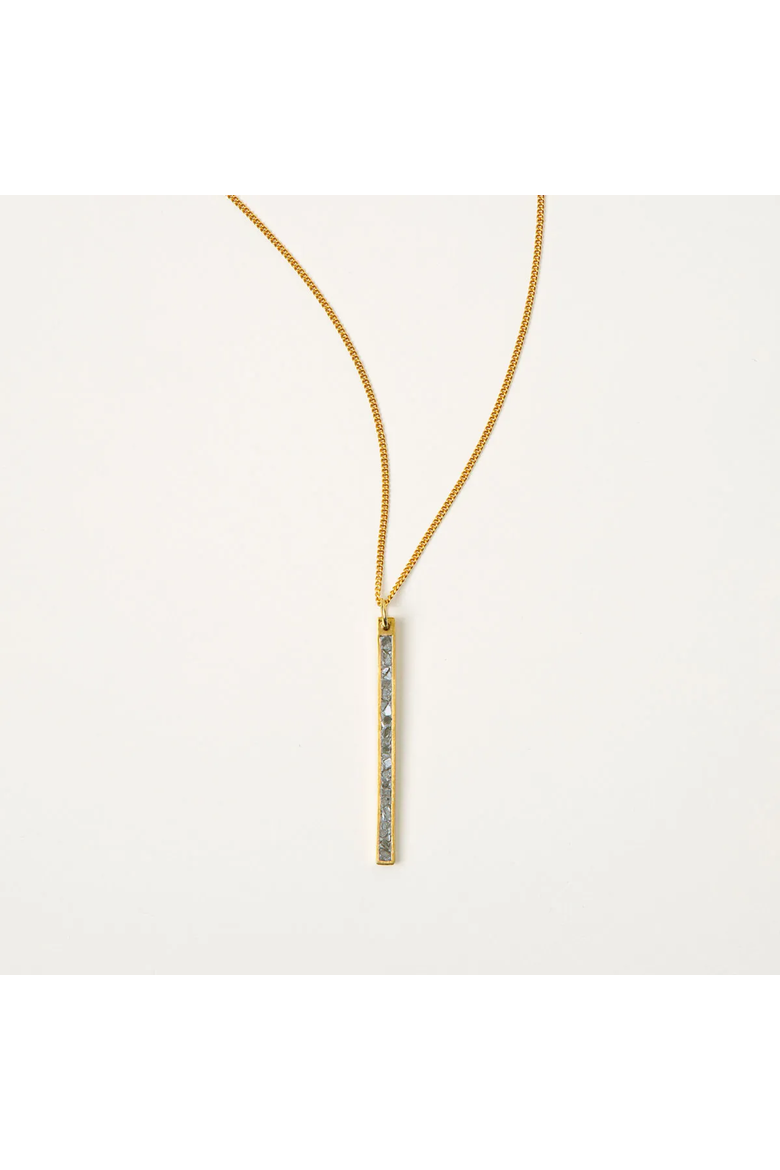 Sliced Raw Diamond Bar Necklace by Shana Gulati, Main, color, Gold