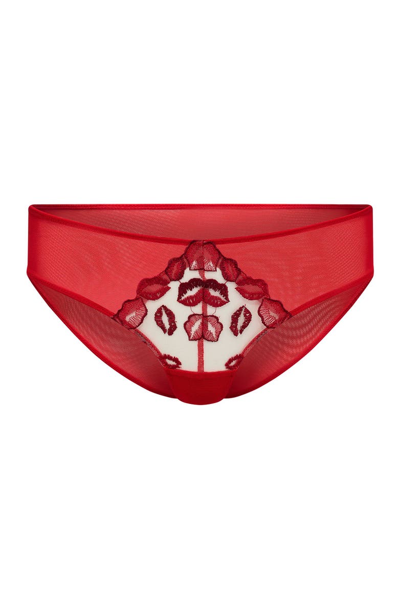 Bisou Cheeky Panties, Alternate, color, Dark red