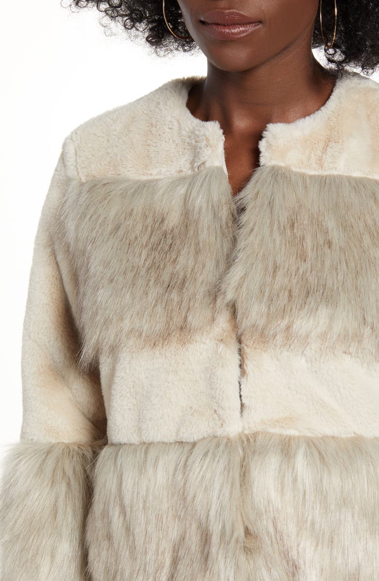 VERO MODA City Mixed Media Faux Fur Short Jacket, Alternate, color, 