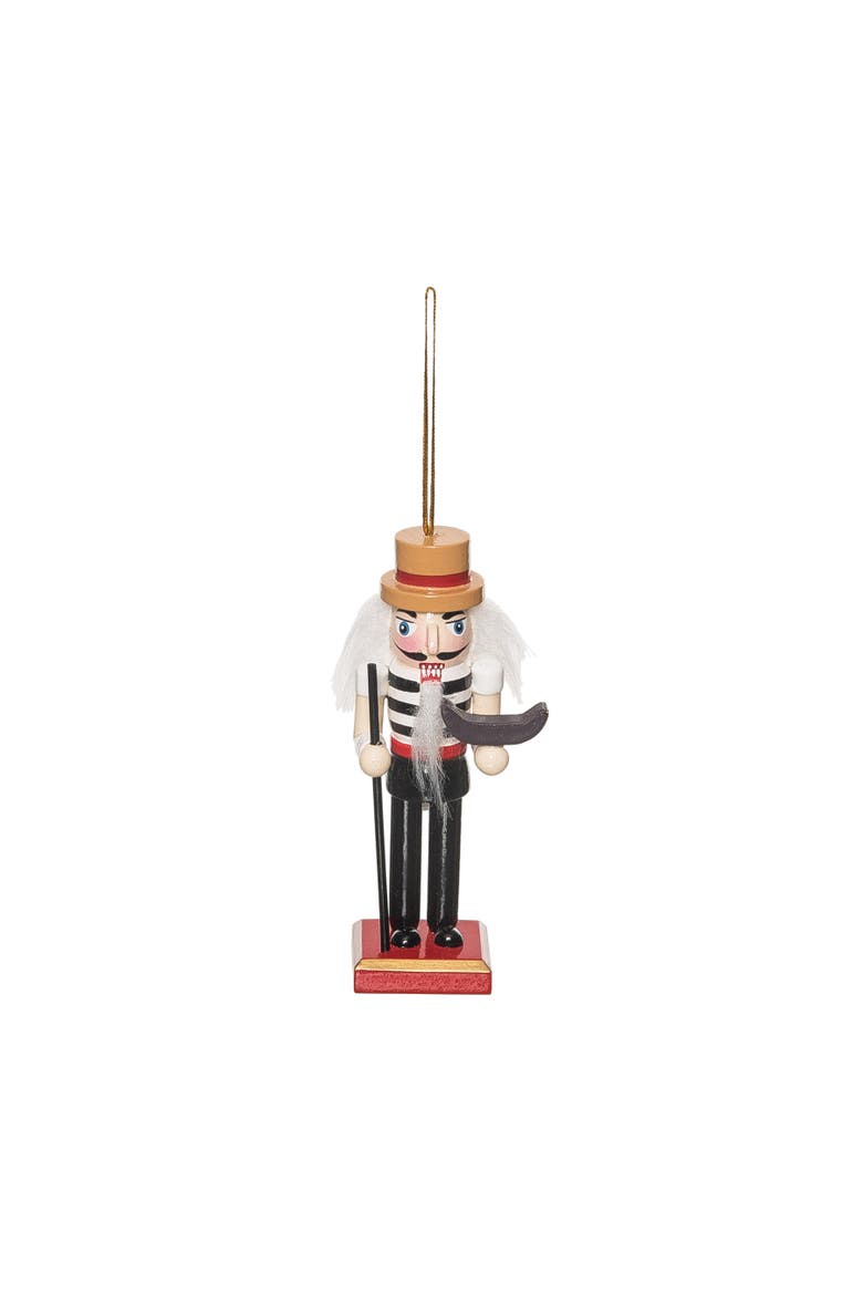 Gondolier Nutcracker Christmas Tree Ornament, Main, color, Black