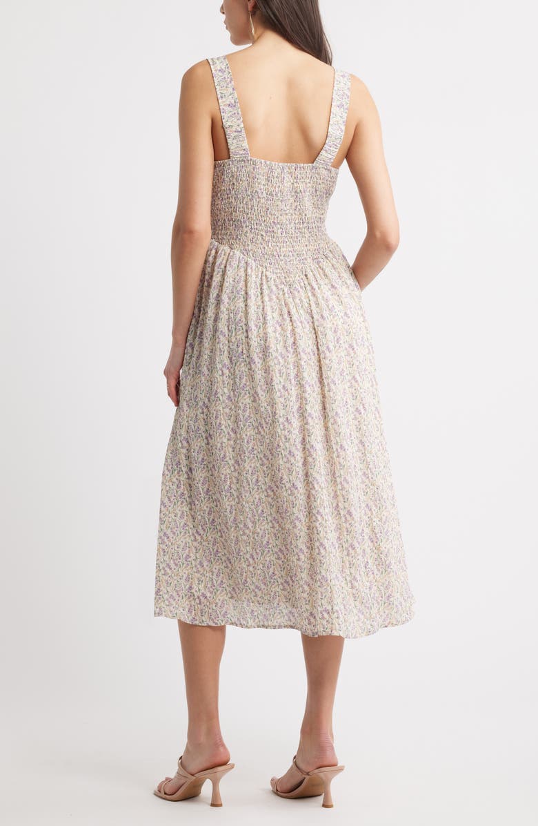 Chelsea28 Floral Sleeveless Fit & Flare Sundress, Alternate, color, Ivory Floral -Purple