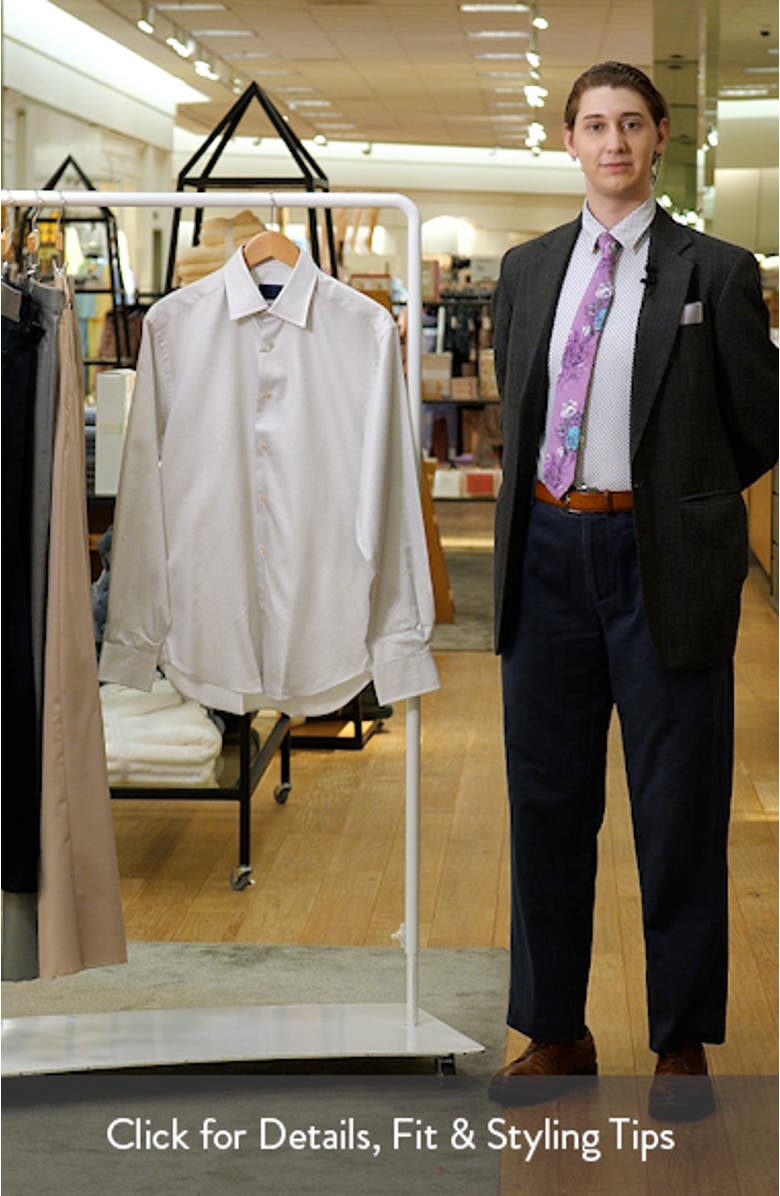 Regular Fit Geometric Cotton Dress Shirt, sales video thumbnail