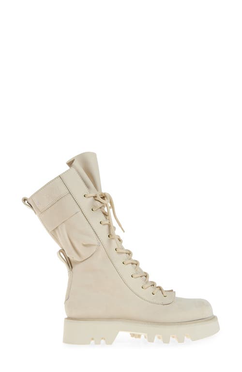 Jw Anderson Combat Leather Boots In 002 Off White
