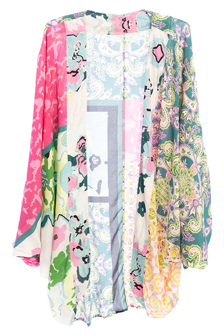 Mixed Pattern Jacket, Alternate, color, PINK