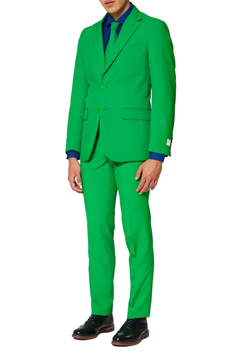 Evergreen Slim Fit Two-Piece Suit & Tie Set, Alternate, color, GREEN