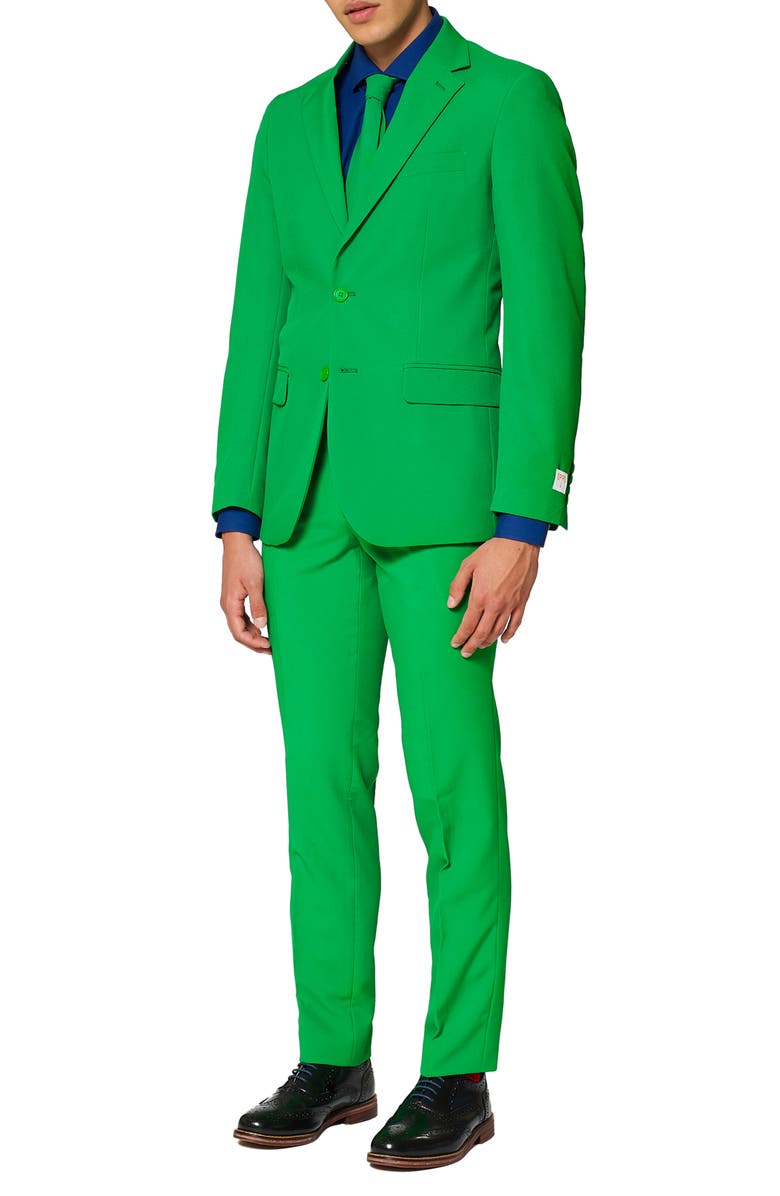 OppoSuits 'Evergreen' Trim Fit Suit with Tie, Alternate, color, Green