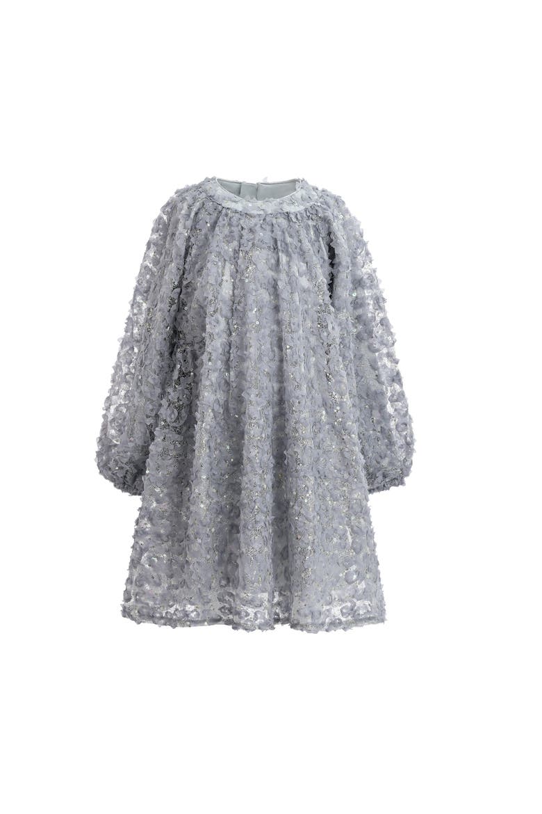 Sheer Floral Dress, Main, color, Blue