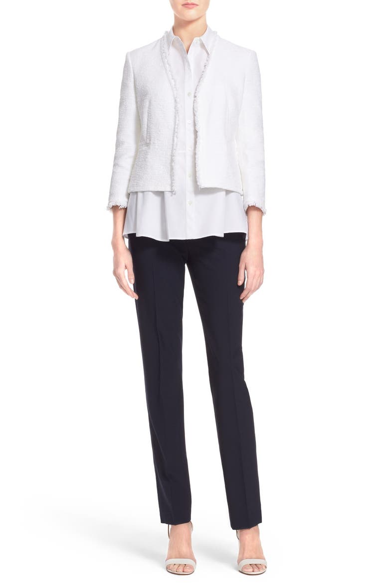 'Eyodis' Cotton Peplum Top, Alternate, color, WHITE