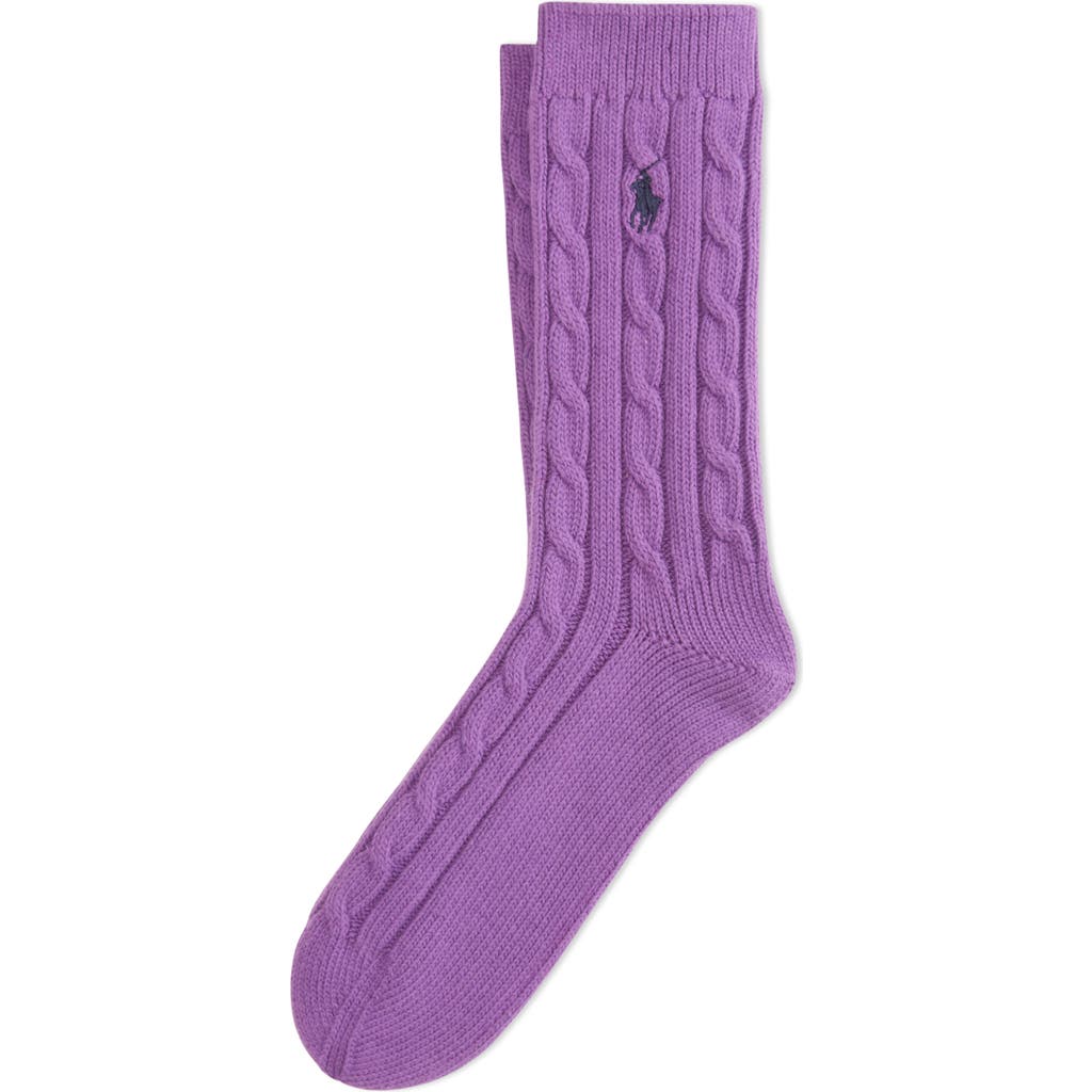 Polo Ralph Lauren Seasonless Cable Crew Socks In Purple