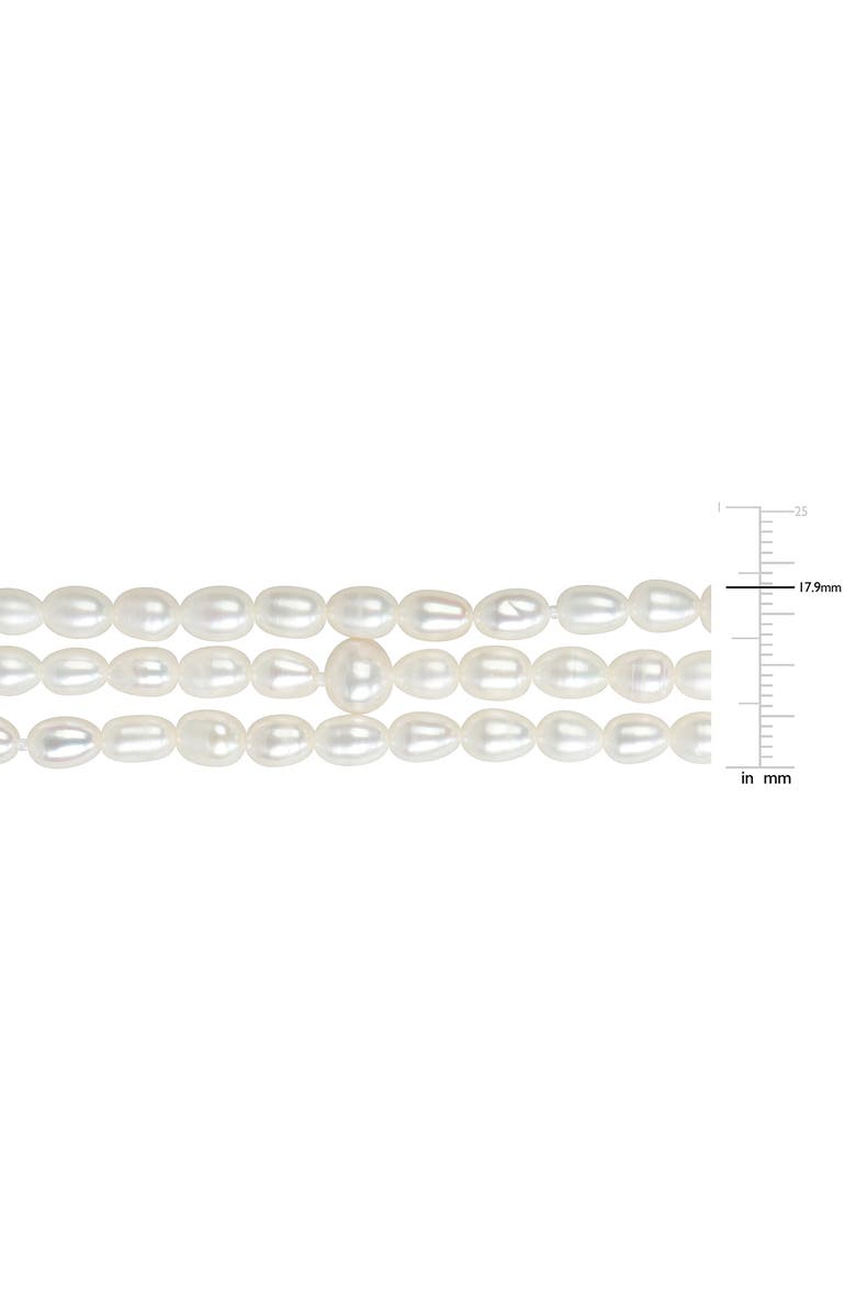 DELMAR Sterling Silver Cultured Pearl Triple Strand Necklace, Alternate, color,
