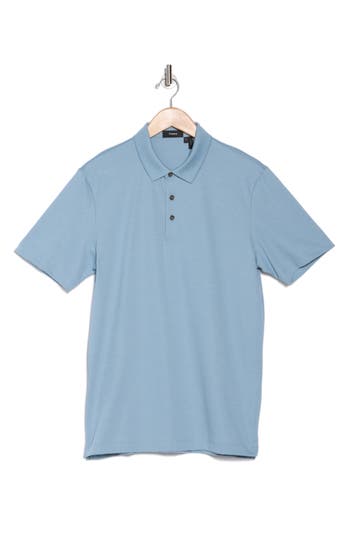 Theory Button Front Polo In Heron