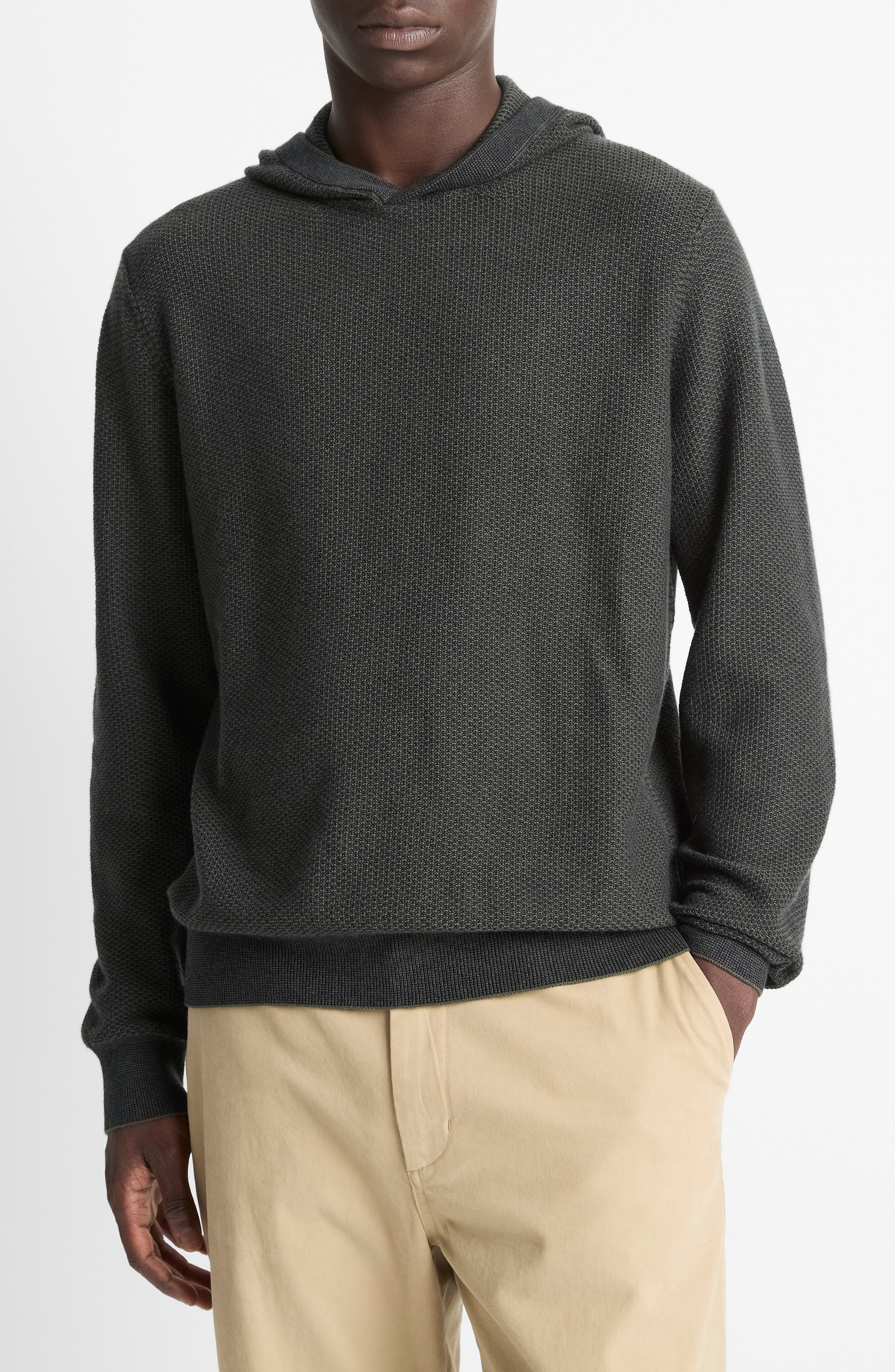 Vince Geometric Jacquard Wool & Cashmere Blend Hoodie