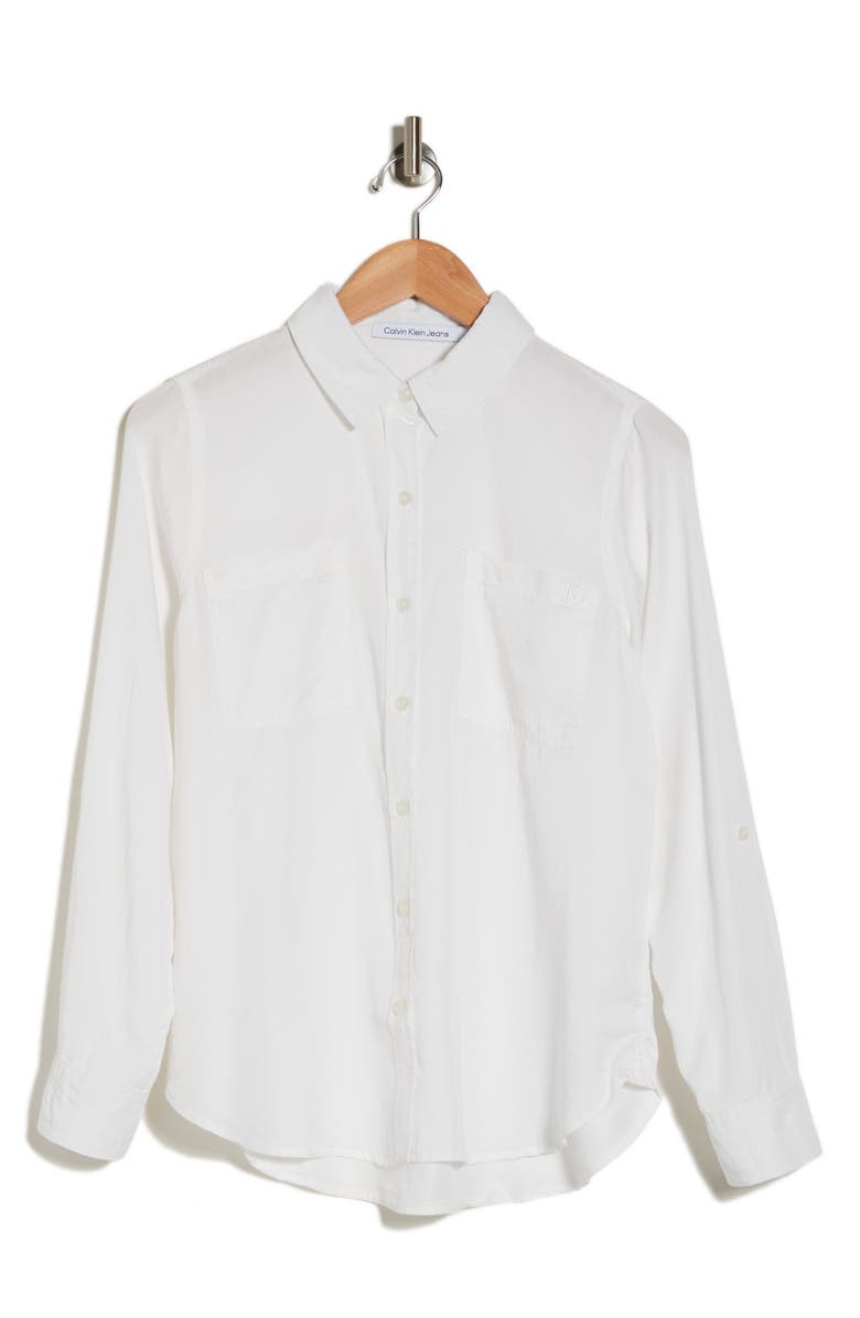 Calvin Klein Jeans Roll Tab Long Sleeve Button-Up Shirt, Alternate, color,