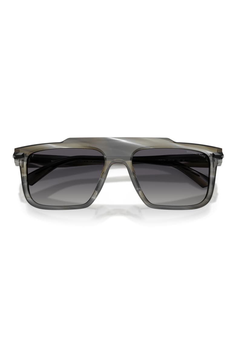 Boston 57mm Polarized Square Sunglasses, Alternate, color, CHARCOAL HORN / GREY POLAR