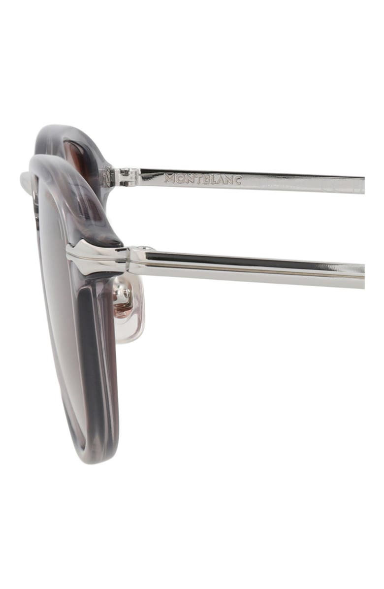 Montblanc 48mm Round Sunglasses, Alternate, color, Grey Silver Brown