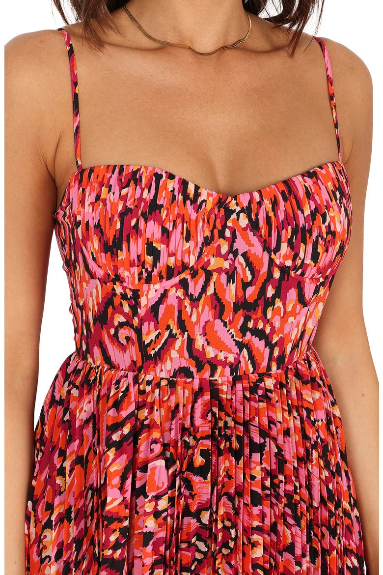 Achanti Print Pleated Maxi Dress, Alternate, color, PINK MULTI