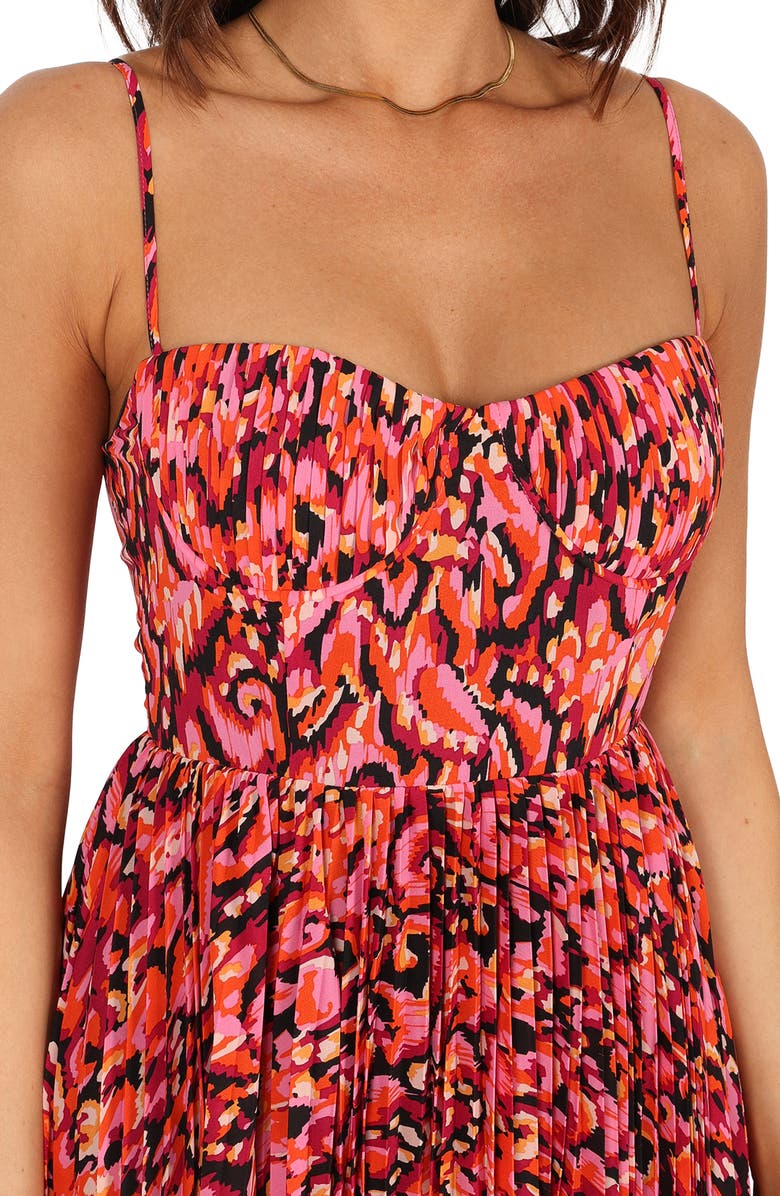 Petal & Pup Achanti Print Pleated Maxi Dress, Alternate, color, Pink Multi