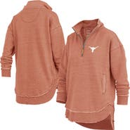 PRESSBOX Women's Pressbox Burnt Orange Texas Longhorns Northfork Sojourn Poncho Quarter-Zip Sweatshirt