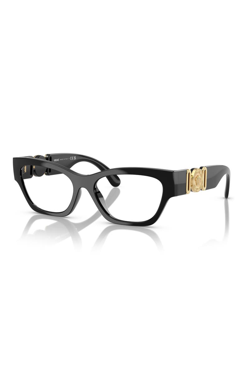 52mm Cat Eye Optical Glasses, Alternate, color, BLACK
