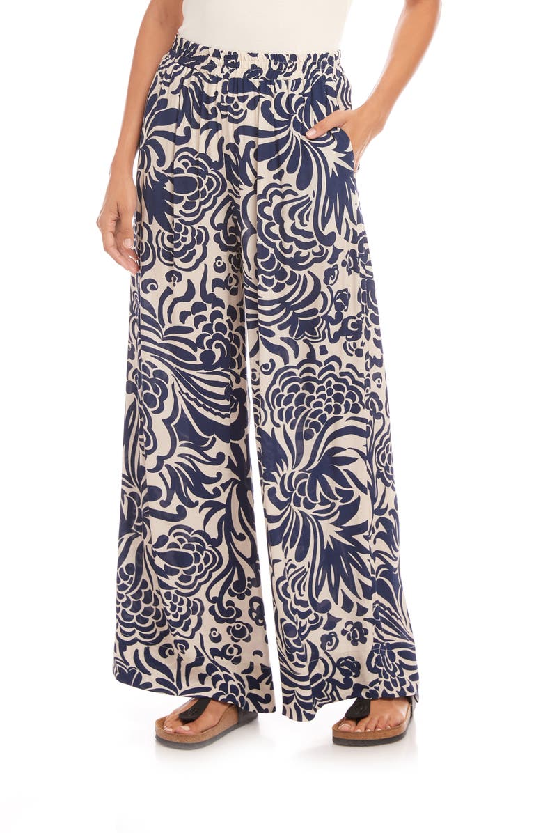 Karen Kane Paisley Print Wide Leg Pants, Main, color,